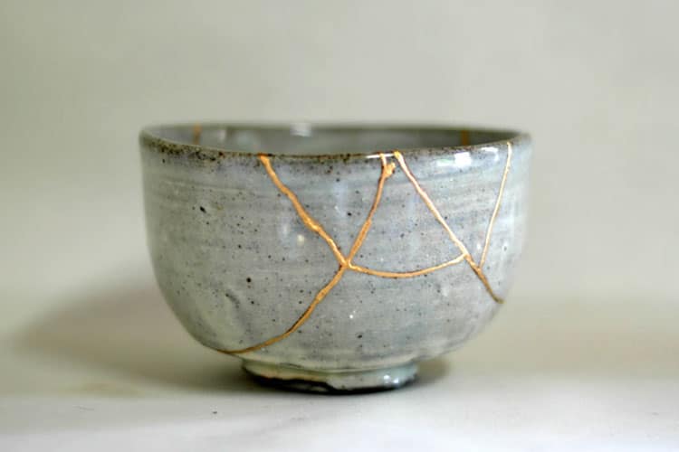 Kintsugi Pottery Wabi Sabi Kintsugi Bowl - Turquoise